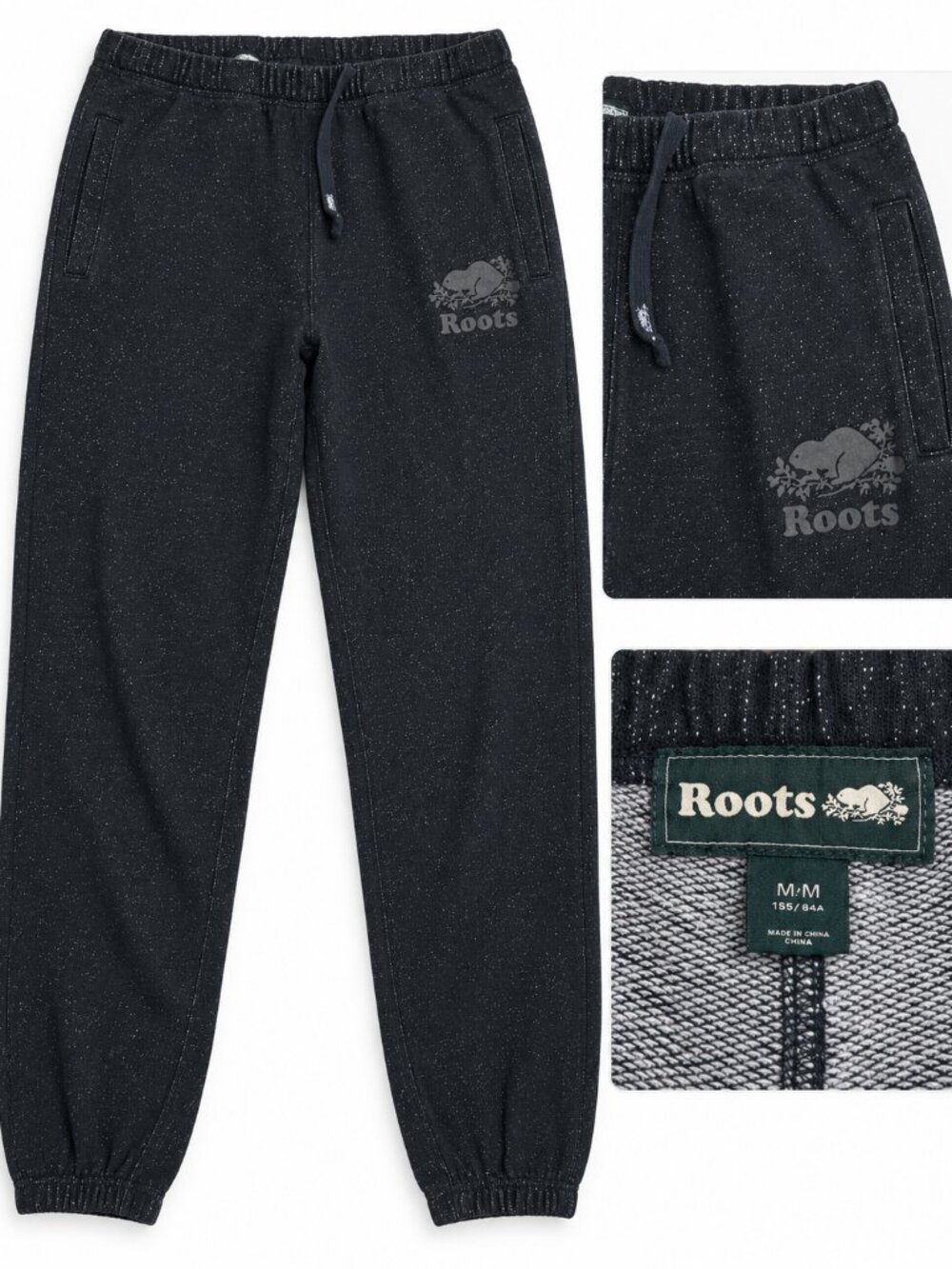 Roots Black Speckled Joggers